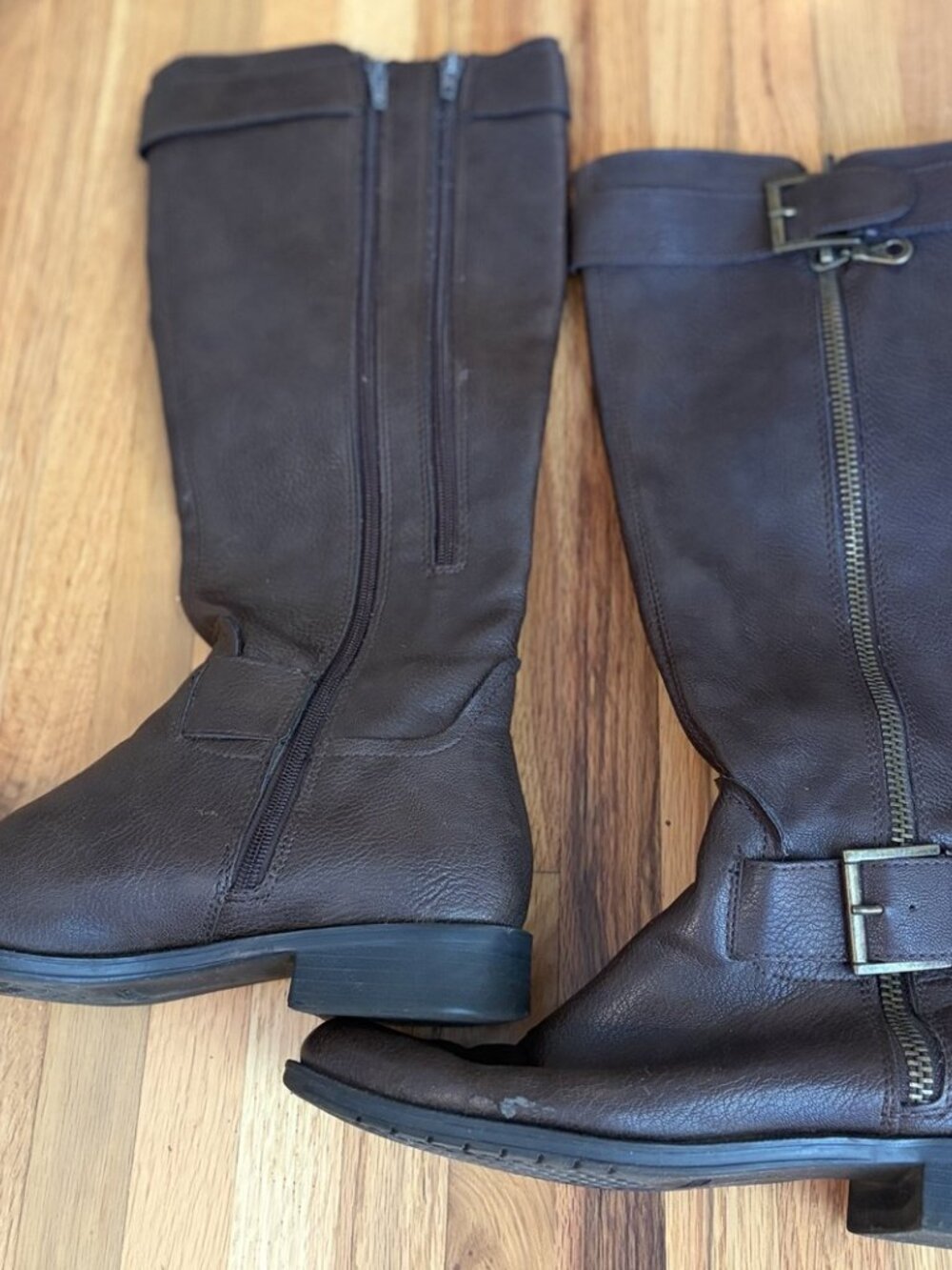 Aerosoles Ride Around Knee High Riding Boots Brown Size 9M Comfort Zip